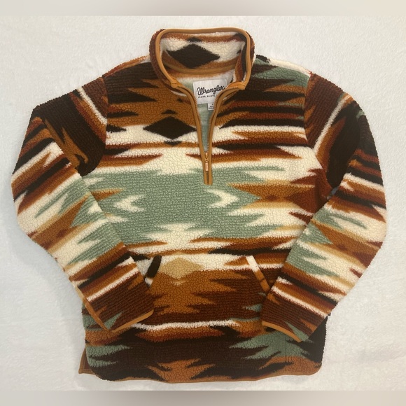 Wrangler Sherpa 1/4 Zip Aztec Fleece Jacket – Women’s Medium - Picture 1 of 3